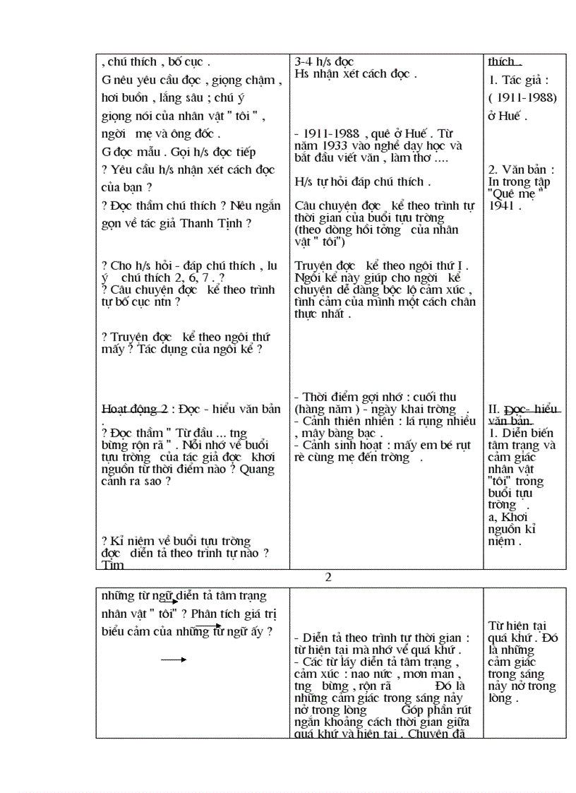 image for page Giáo án Ngữ văn 8 cả năm 3 cột