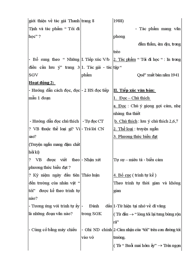 Giáo án ngữ văn 8 cả năm chuẩn kiến thức mới năm 2011