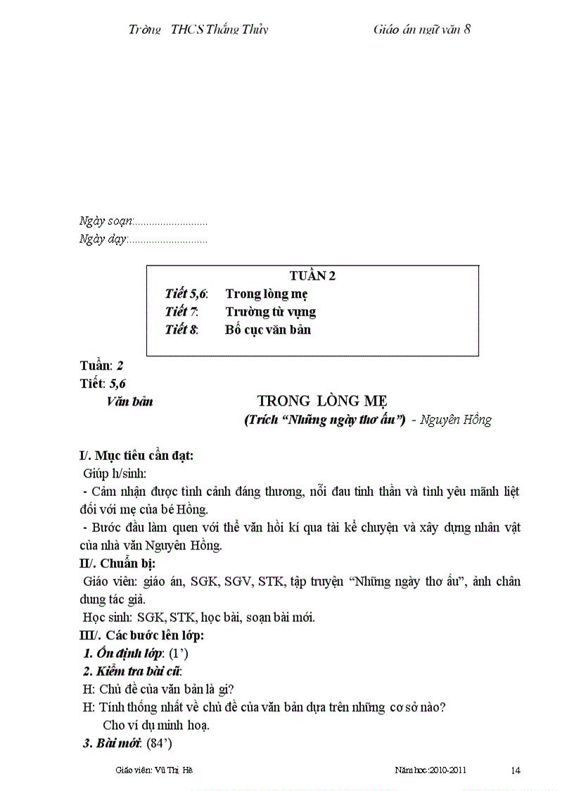 image for page Giáo án ngữ văn 8 cktkn không cần sửa