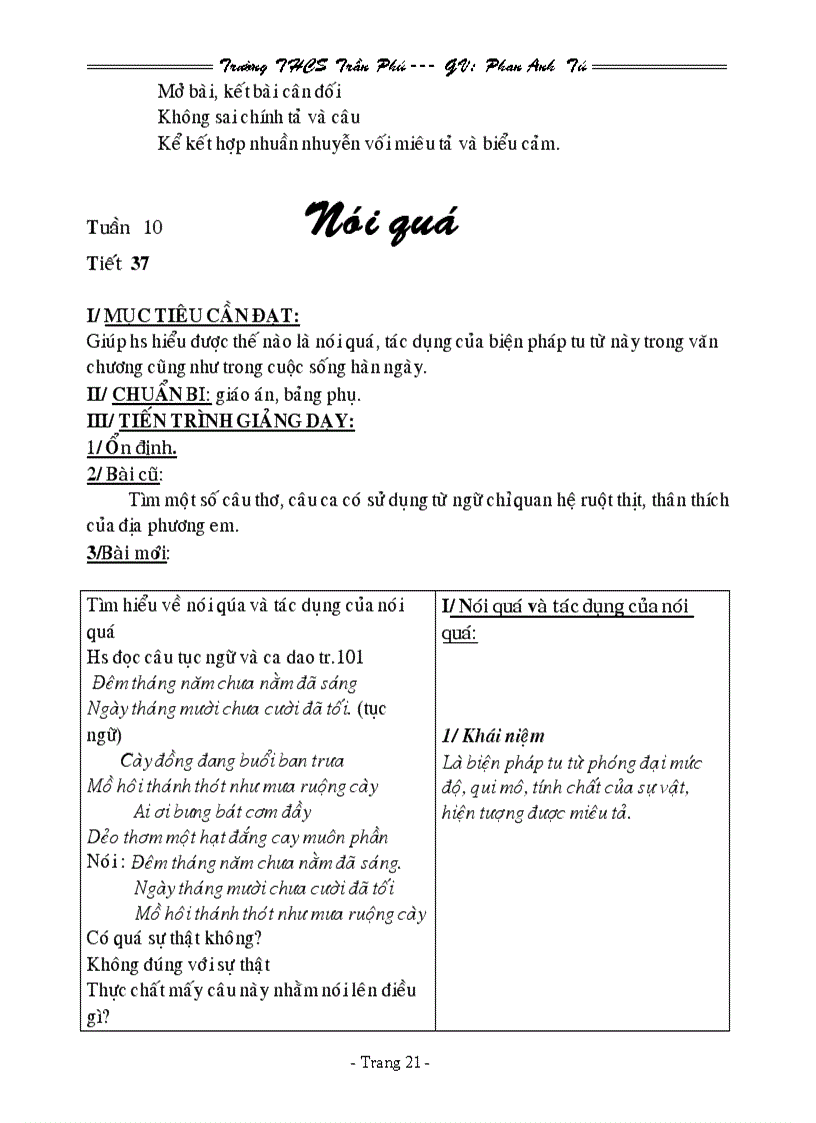 image for page Giáo án Ngữ văn 8 HKI 2