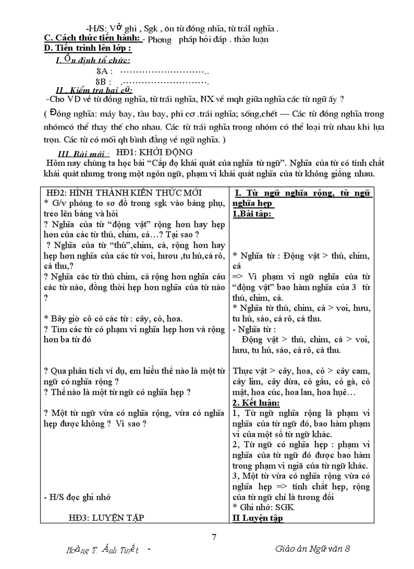 image for page Giáo án Ngữ văn 8 HKI chuan