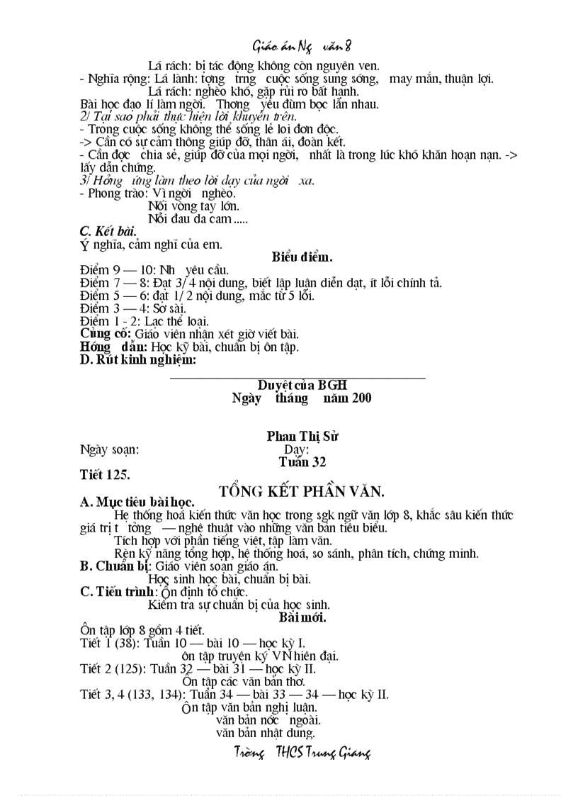 image for page Giáo án Ngữ văn 8 HKII 2 cột