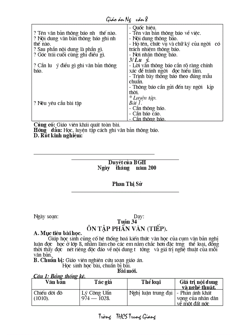 image for page Giáo án Ngữ văn 8 HKII 2 cột