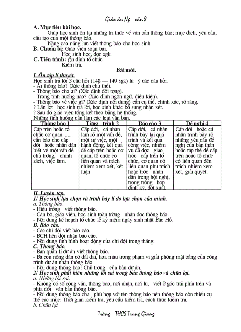 image for page Giáo án Ngữ văn 8 HKII 2 cột