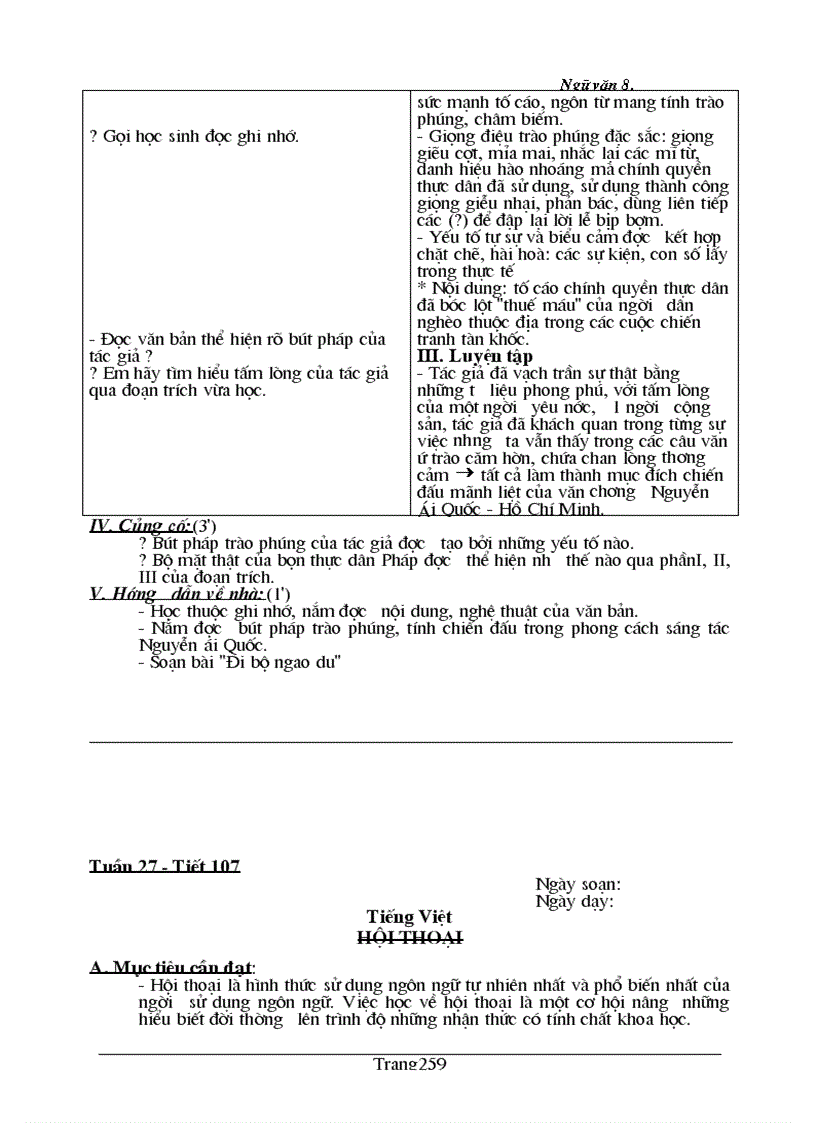 image for page Giáo án Ngữ Văn 8 Kì II