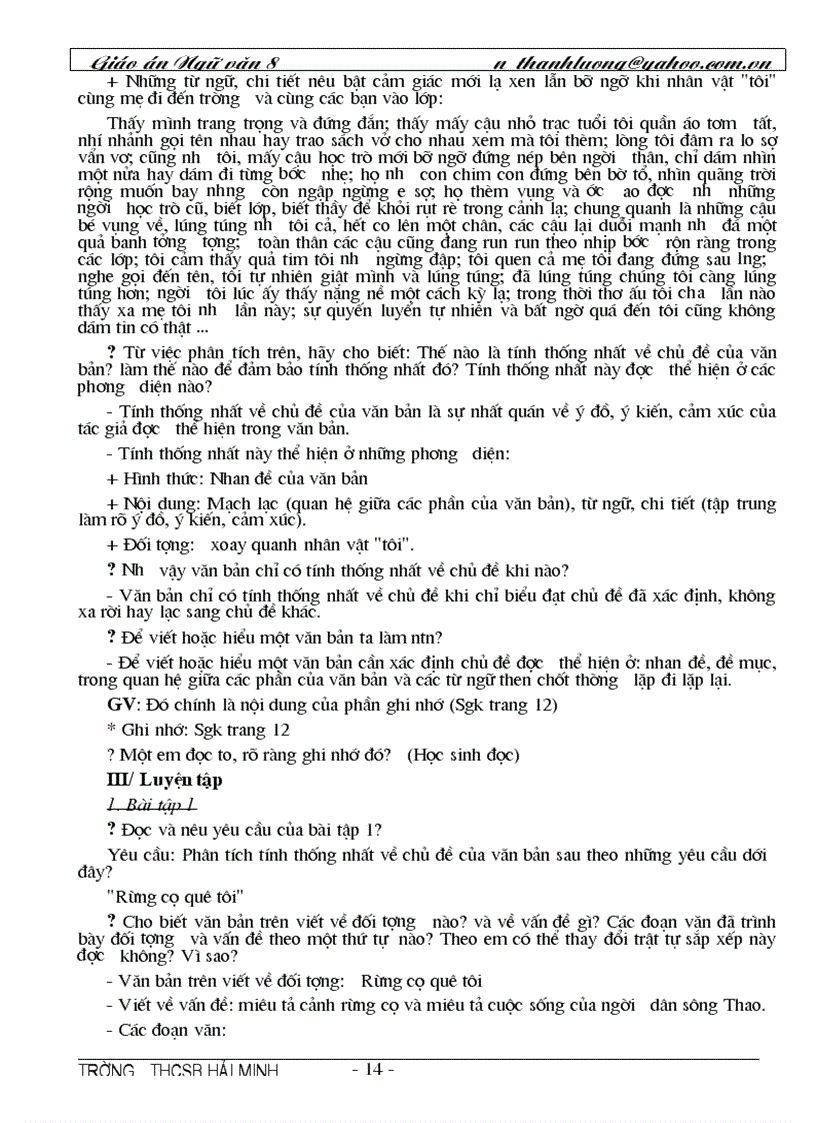 image for page Giáo án Ngữ Văn 8 rất chi tiết