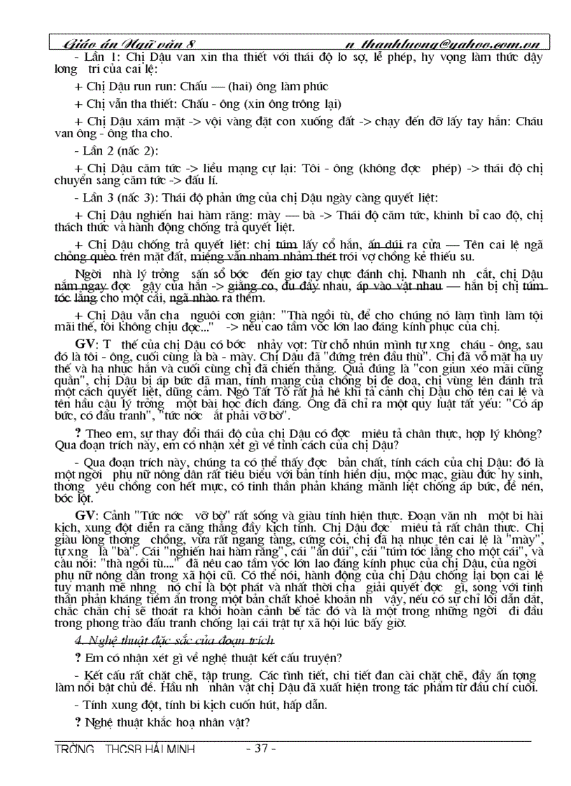 image for page Giáo án Ngữ Văn 8 rất chi tiết