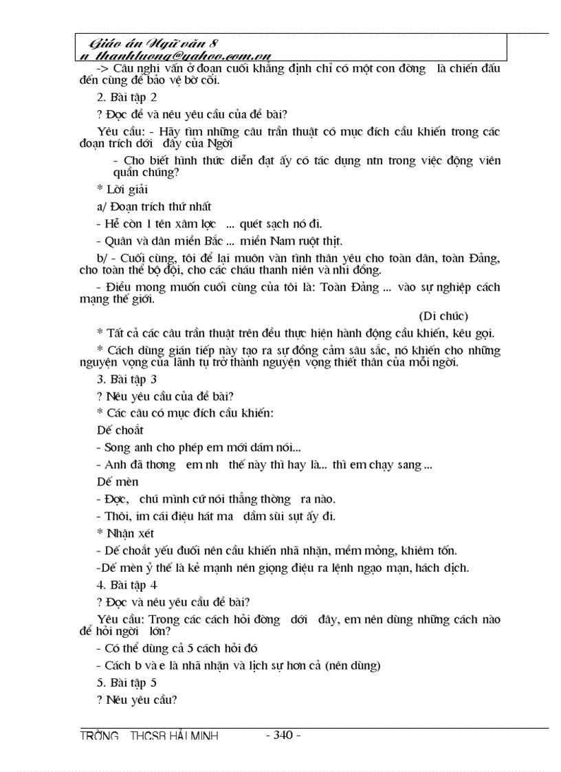 image for page Giáo án Ngữ Văn 8 rất chi tiết