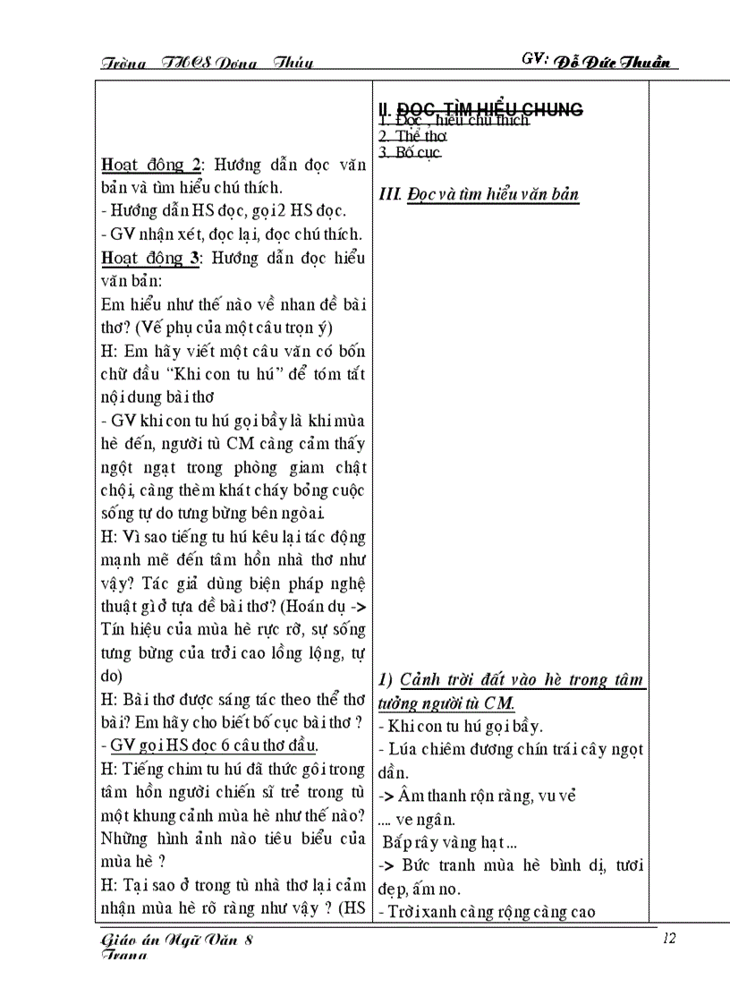 image for page Giáo án ngữ văn 8 tập ii