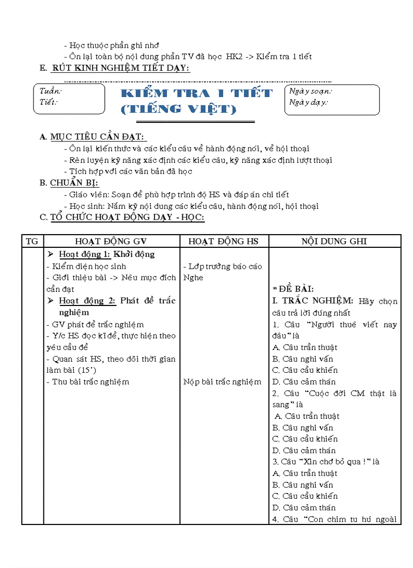 image for page Giáo án Ngữ văn 8 Từ tuần 22 đến tuần 29