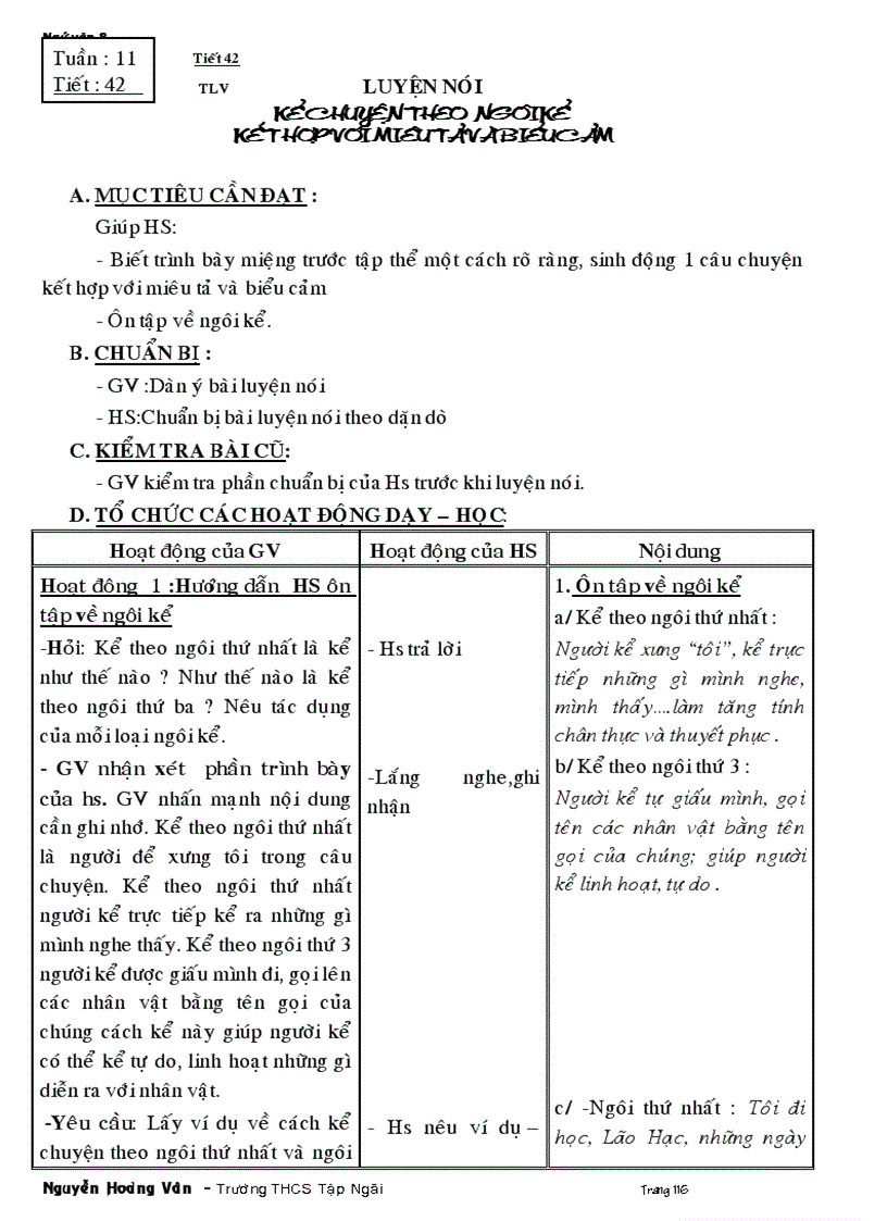 image for page Giáo án ngữ văn 8 tuần 11 đến 22