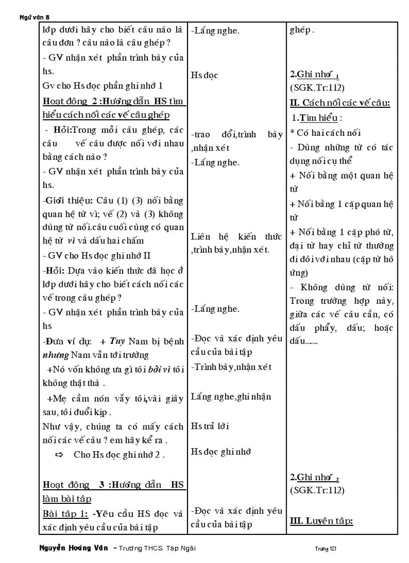 image for page Giáo án ngữ văn 8 tuần 11 đến 22