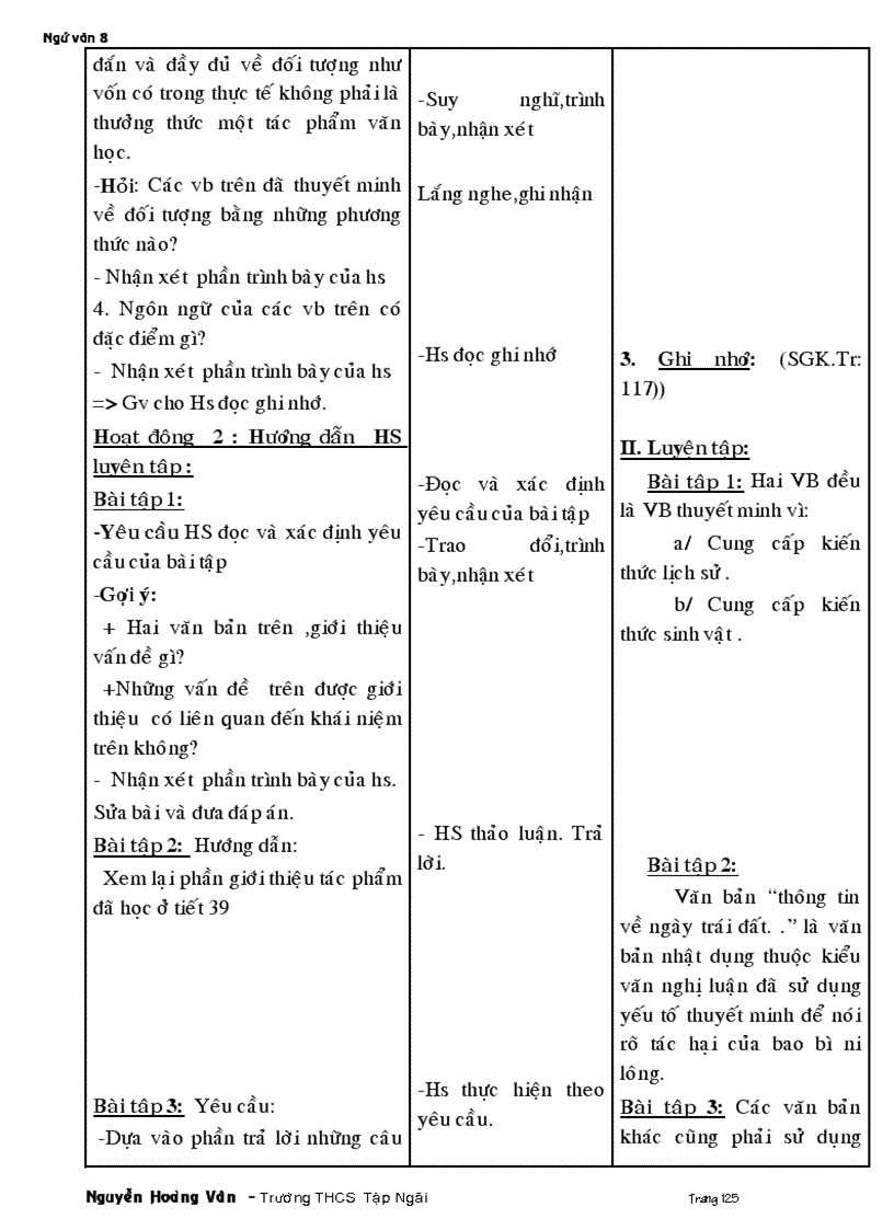 image for page Giáo án ngữ văn 8 tuần 11 đến 22