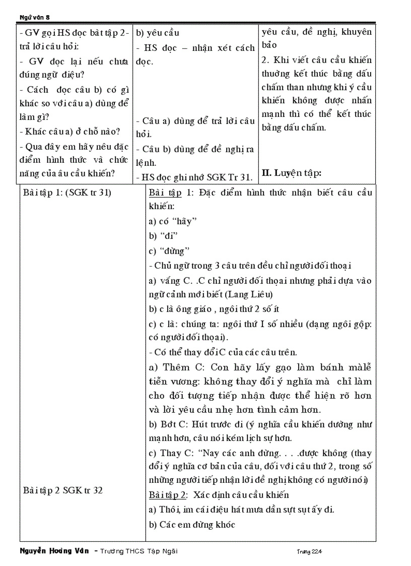 image for page Giáo án ngữ văn 8 tuần 11 đến 22