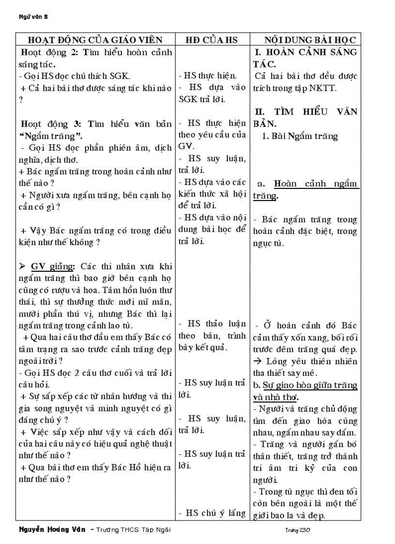 image for page Giáo án ngữ văn 8 tuần 11 đến 22