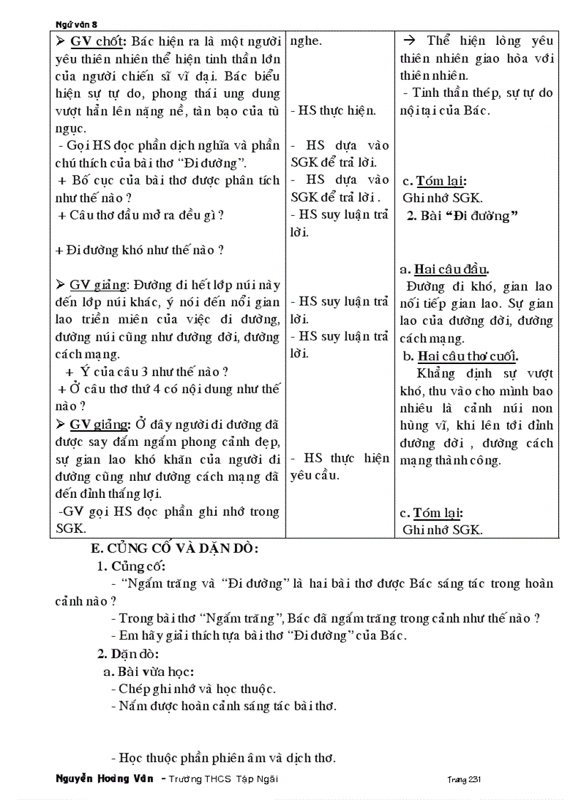 image for page Giáo án ngữ văn 8 tuần 11 đến 22