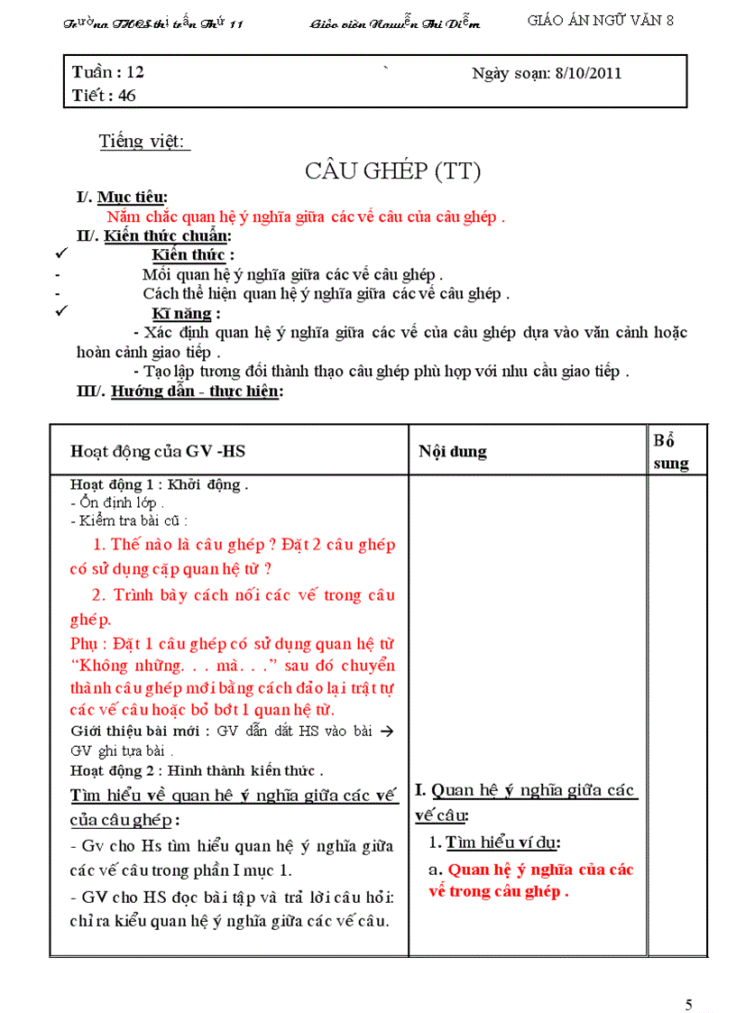 image for page Giáo án Ngữ văn 8 tuần 12 19