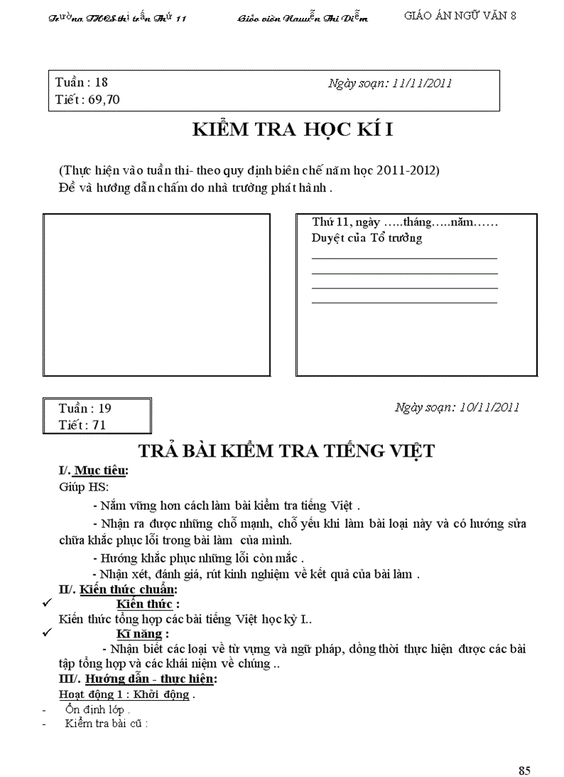 image for page Giáo án Ngữ văn 8 tuần 12 19