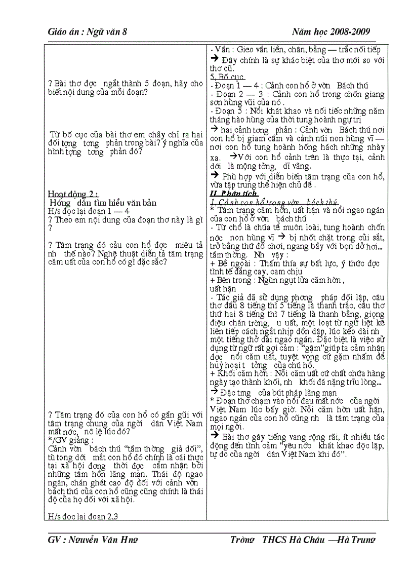 image for page Giáo án Ngữ Văn 8 Tuần 19