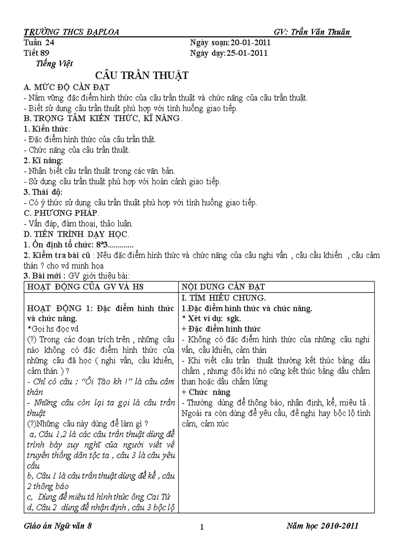 image for page Giáo án ngữ văn 8 tuần 24 25 cktkn