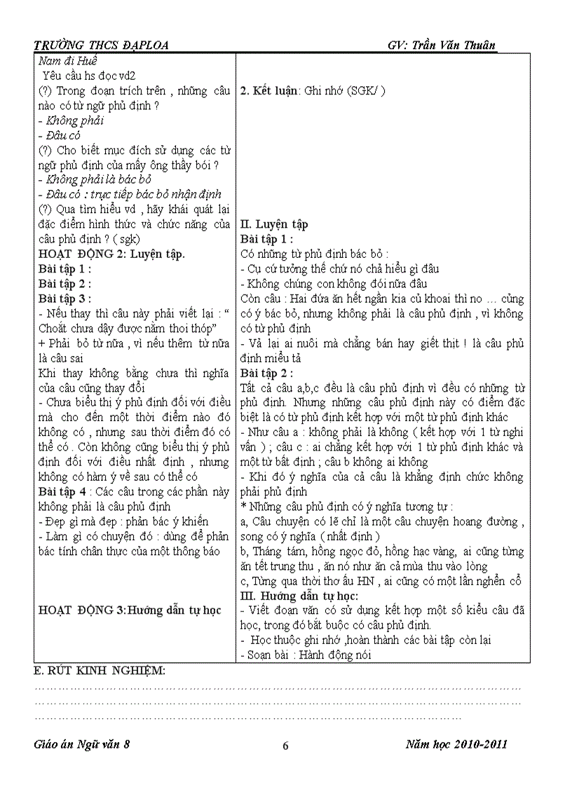 image for page Giáo án ngữ văn 8 tuần 24 25 cktkn