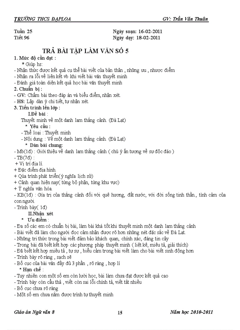 image for page Giáo án ngữ văn 8 tuần 24 25 cktkn