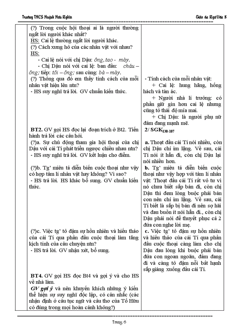 image for page Giáo án Ngữ Văn 8 Tuần 28