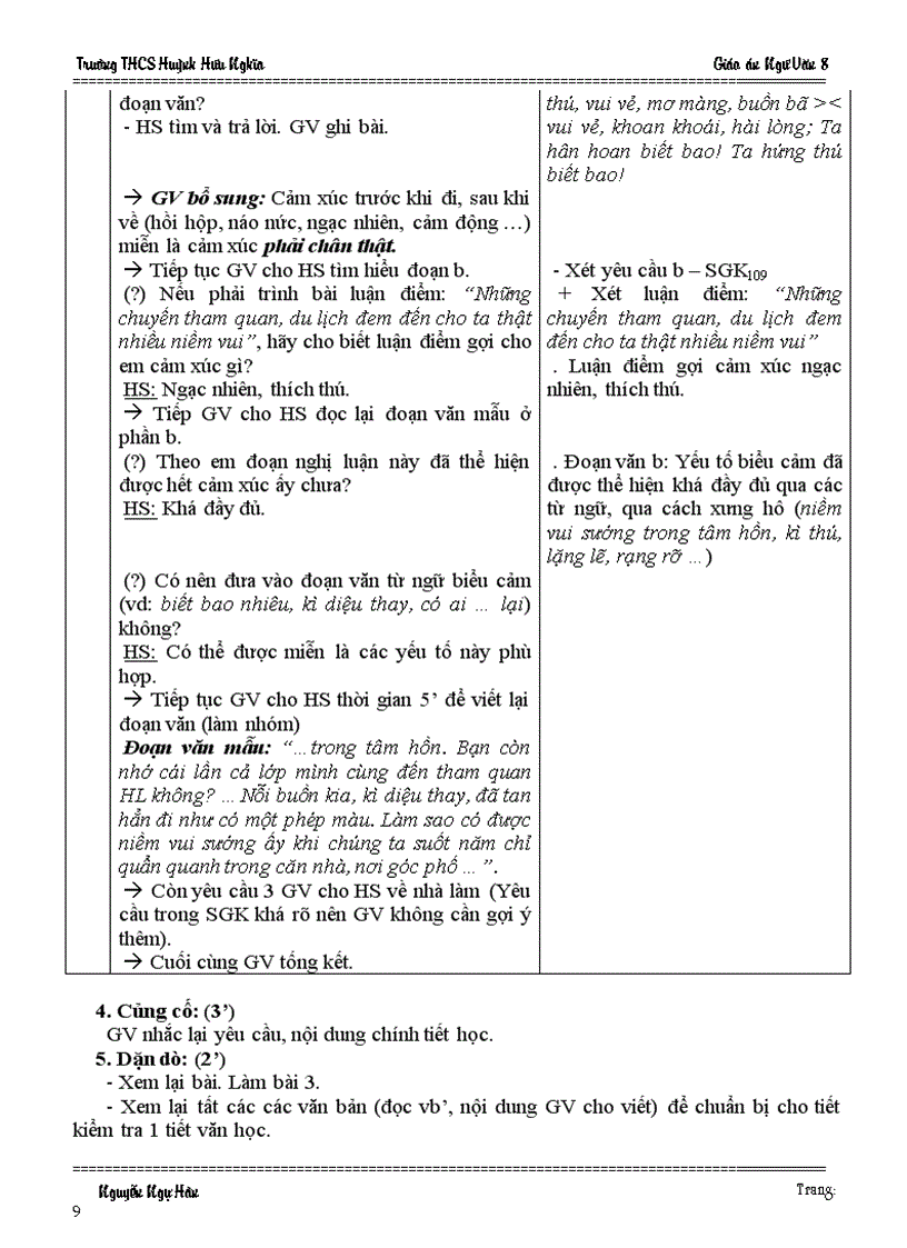 image for page Giáo án Ngữ Văn 8 Tuần 28