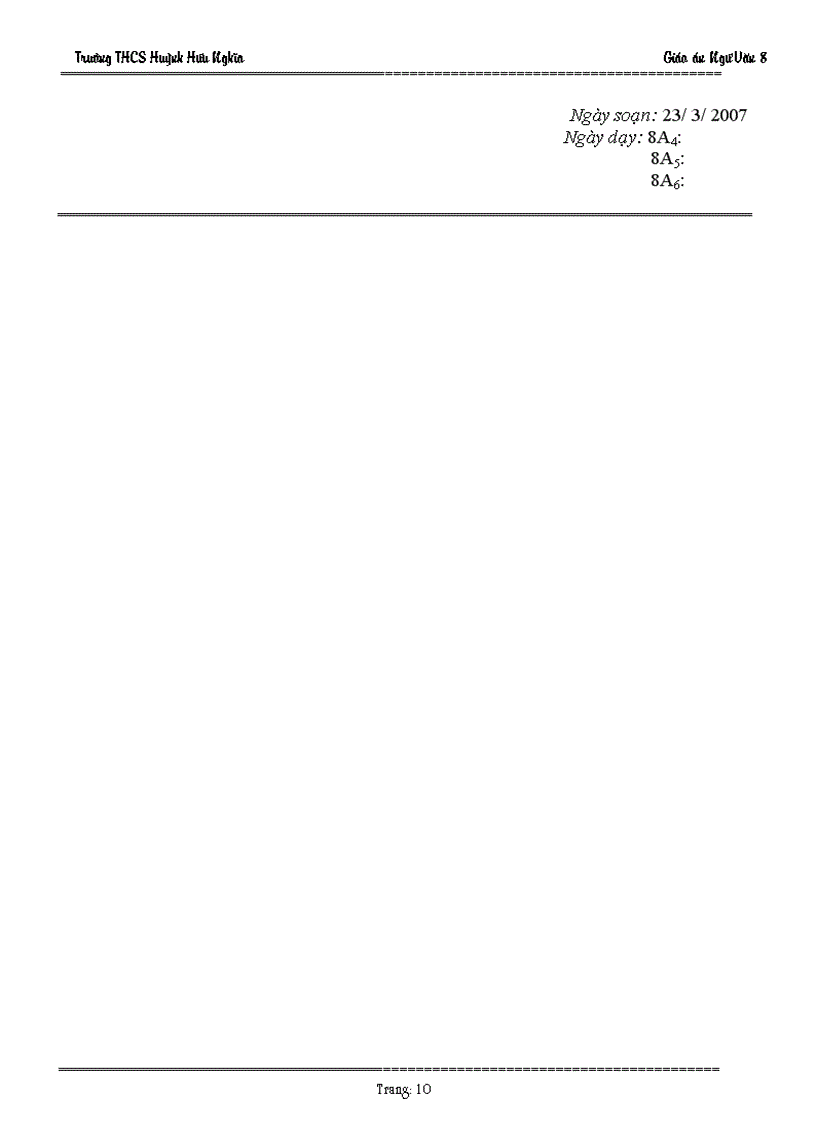 image for page Giáo án Ngữ Văn 8 Tuần 28