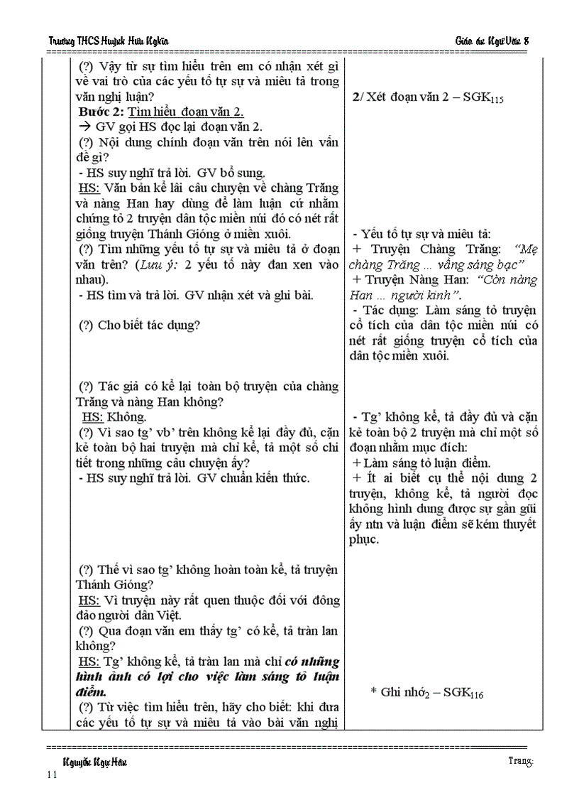 image for page Giáo án Ngữ Văn 8 Tuần 29