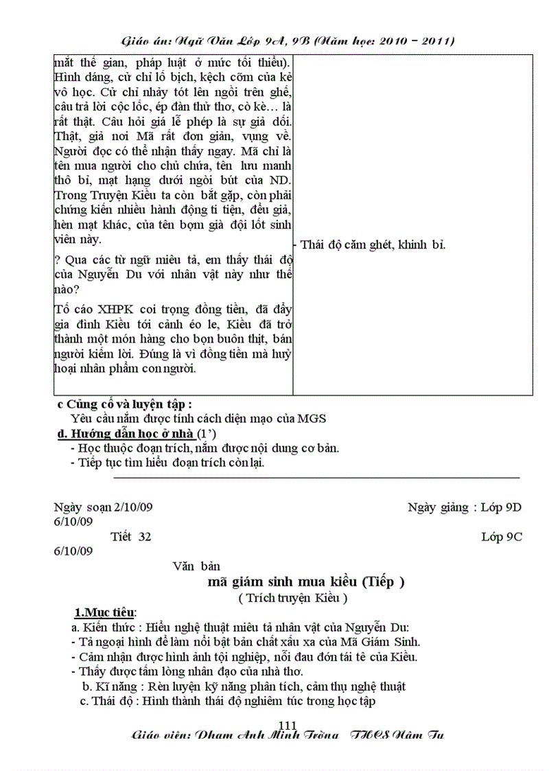 image for page Giáo án ngữ văn 9 học kì I