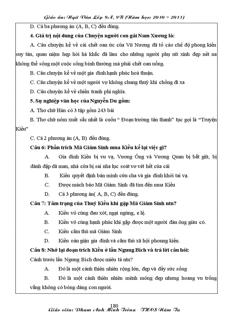 image for page Giáo án ngữ văn 9 học kì I