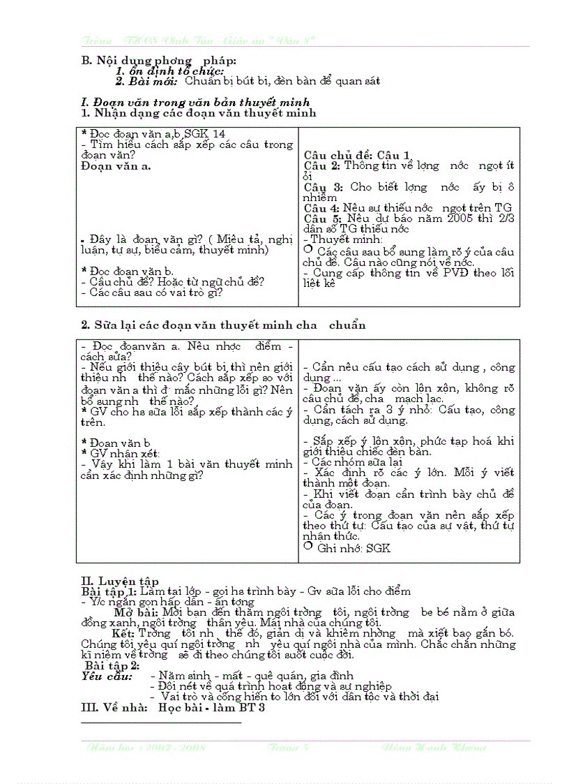 image for page Giáo án ngữ văn lớp 8 học kì II