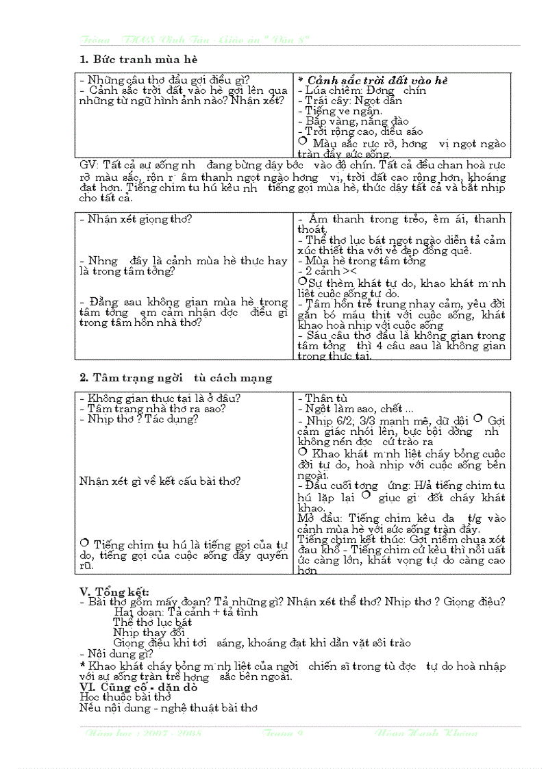 image for page Giáo án ngữ văn lớp 8 học kì II