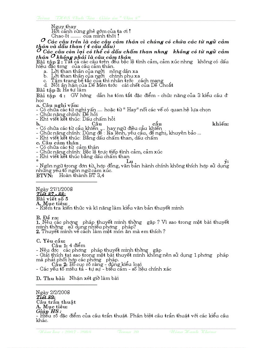 image for page Giáo án ngữ văn lớp 8 học kì II