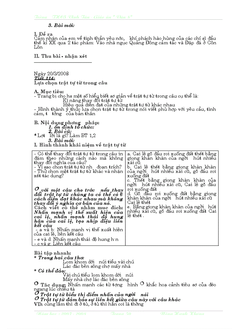 image for page Giáo án ngữ văn lớp 8 học kì II