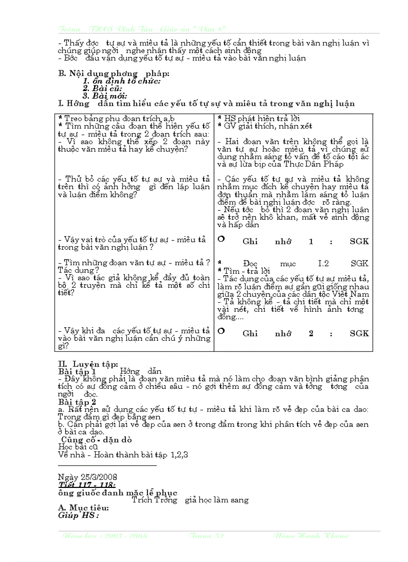 image for page Giáo án ngữ văn lớp 8 học kì II