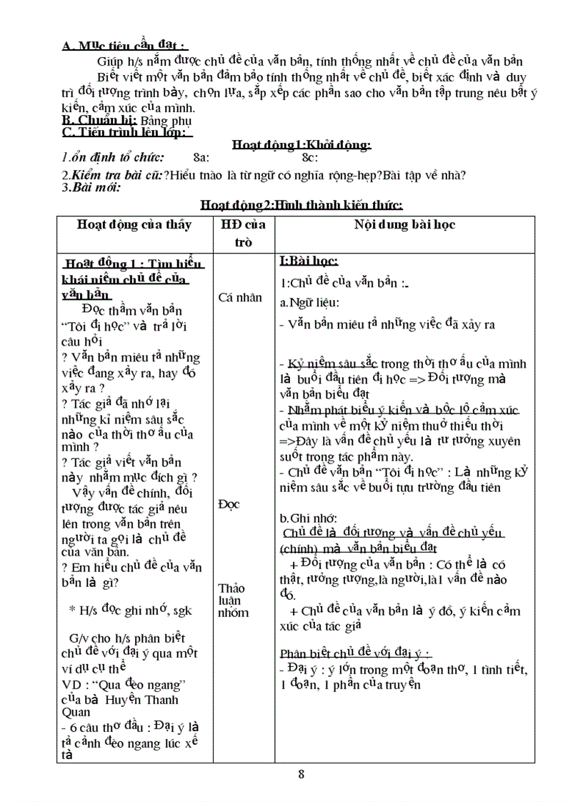 image for page Giáo án ngữ văn lớp 8 t1