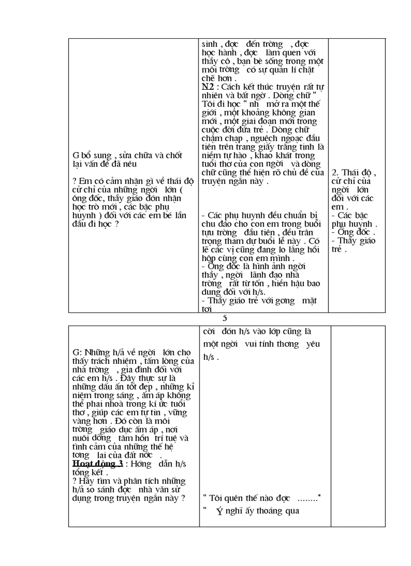 image for page Giáo án ngữ văn8 3 cột chuẩn KTKN