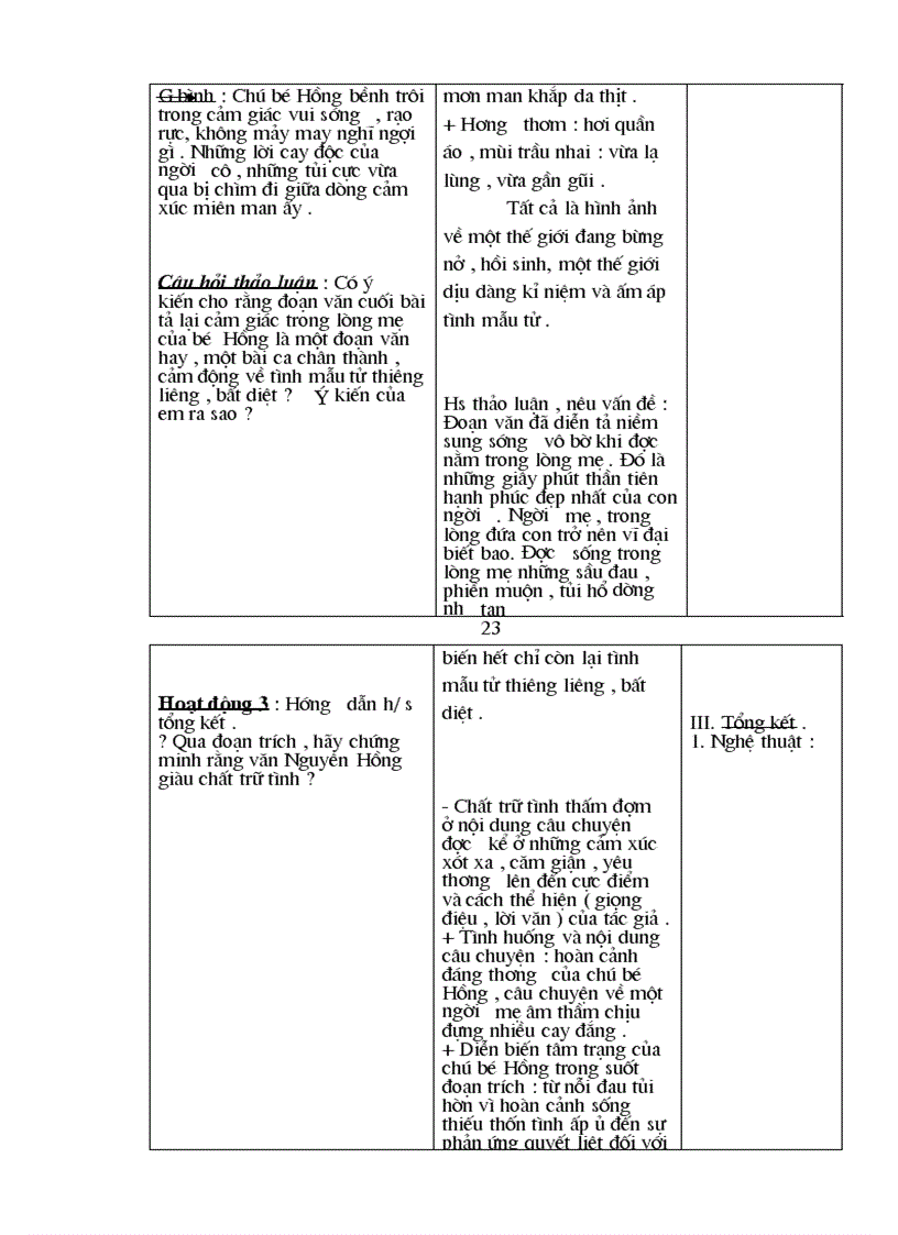 image for page Giáo án ngữ văn8 3 cột chuẩn KTKN