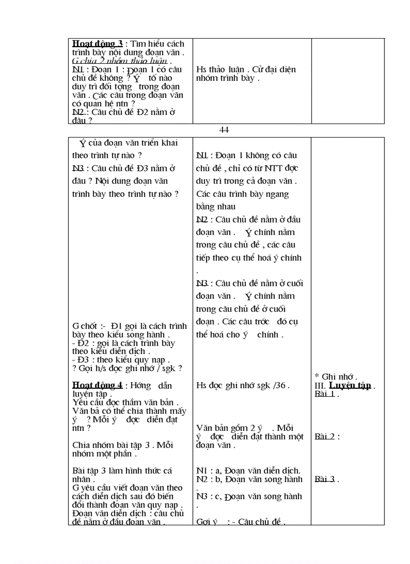 image for page Giáo án ngữ văn8 3 cột chuẩn KTKN