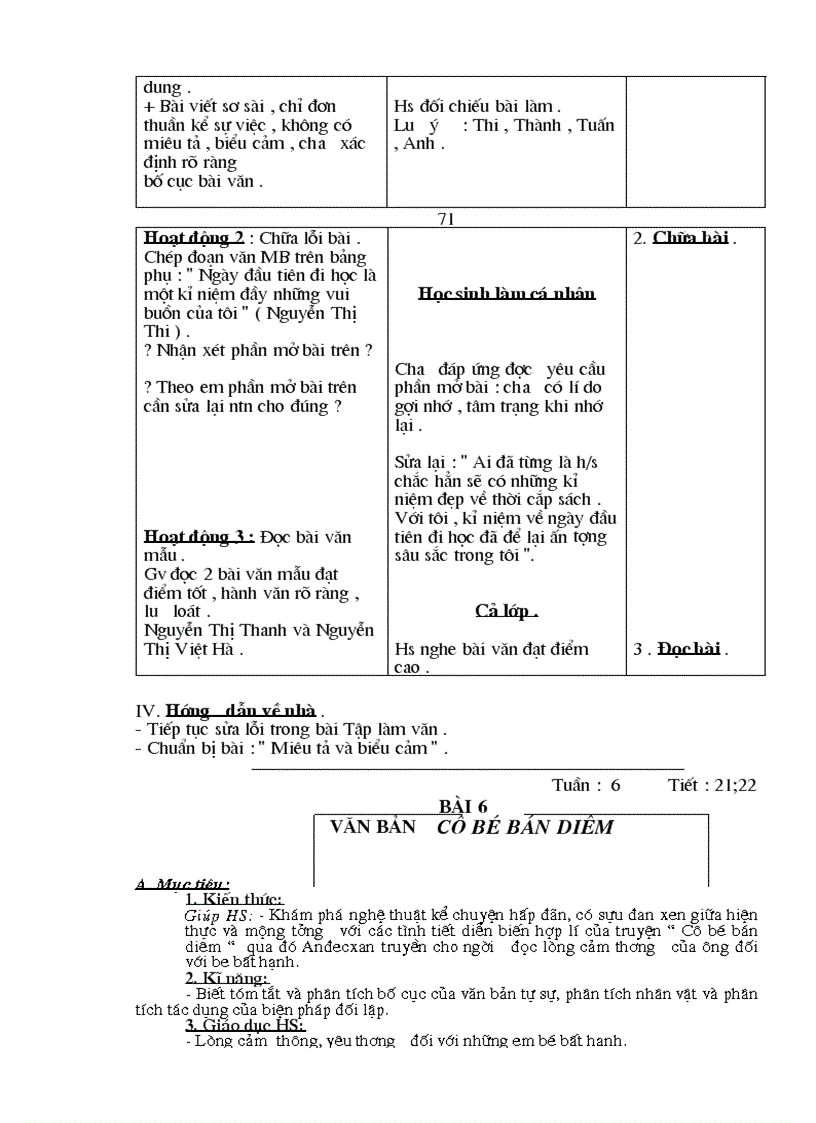 image for page Giáo án ngữ văn8 3 cột chuẩn KTKN