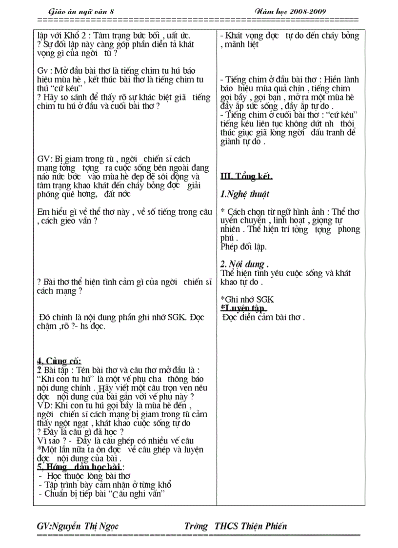 image for page Giao an Nv8 Tuan 20 mau moi nhat