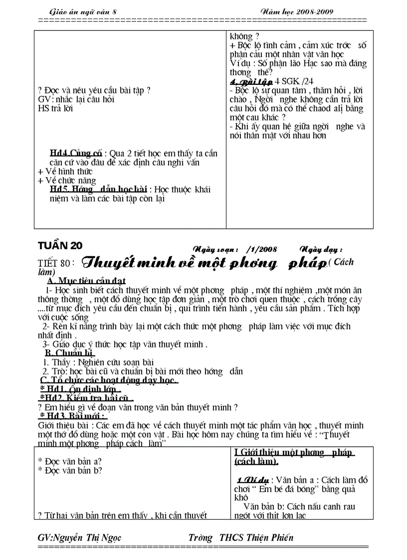 image for page Giao an Nv8 Tuan 20 mau moi nhat