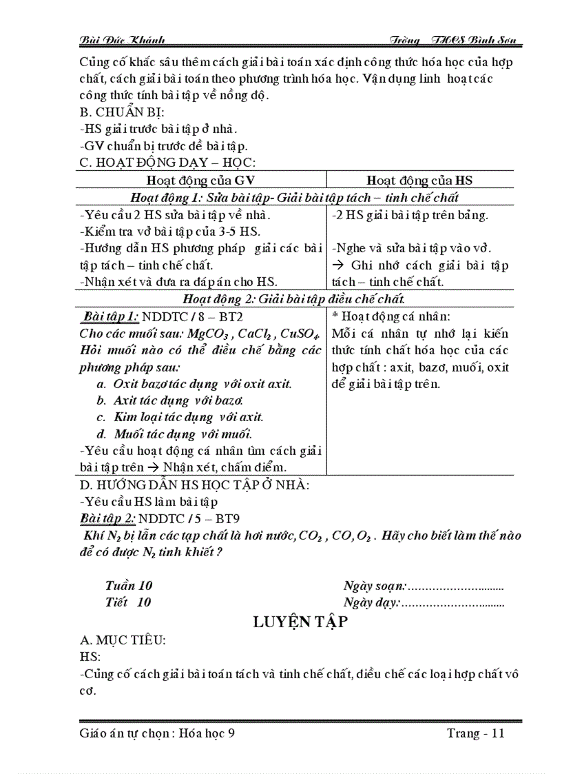 image for page Giao an tu chon Hoa 9