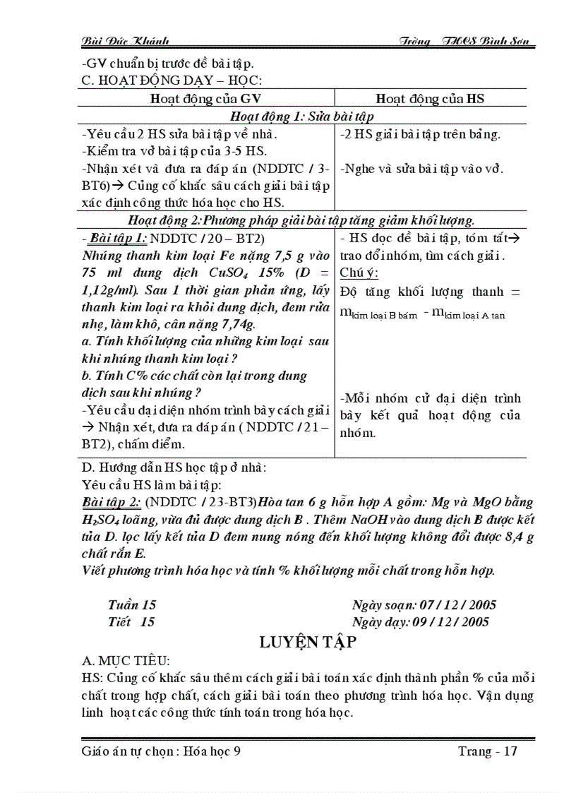 image for page Giao an tu chon Hoa 9