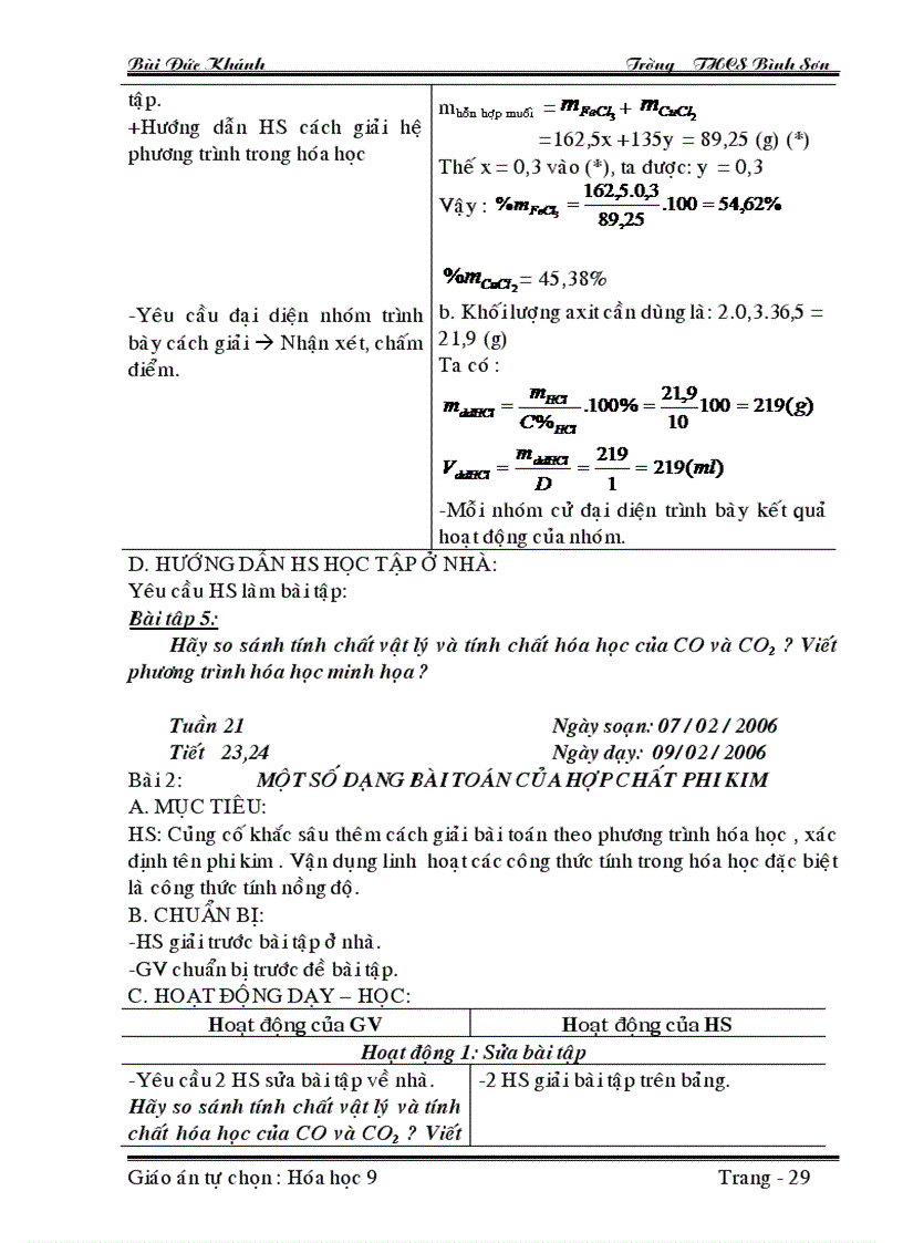 image for page Giao an tu chon Hoa 9