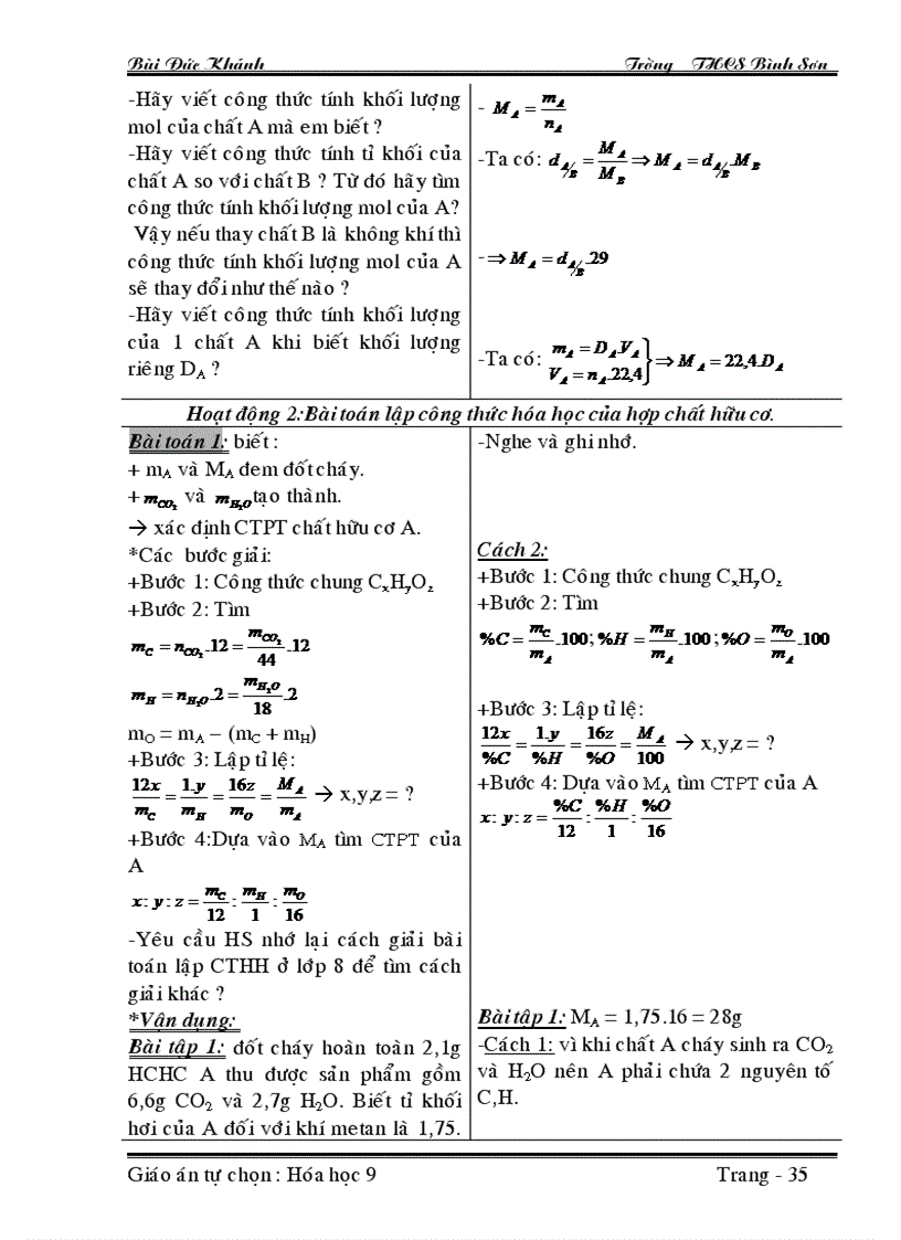 image for page Giao an tu chon Hoa 9