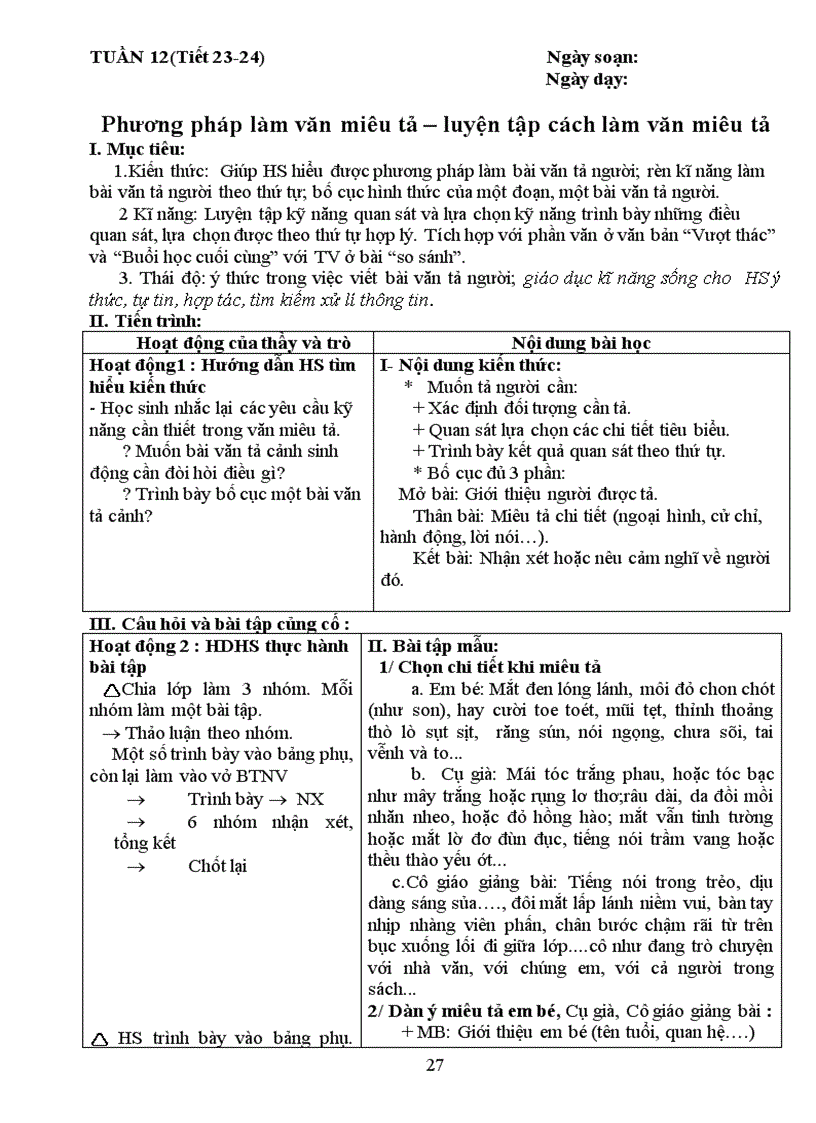 image for page Giáo án tự chọn văn 6