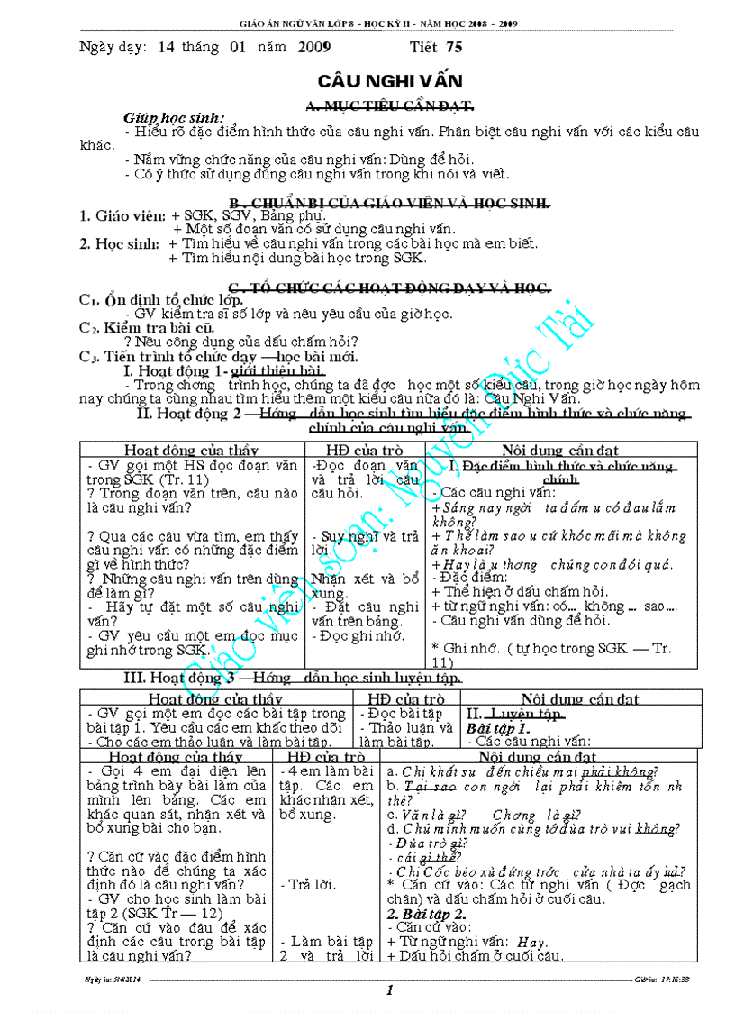 image for page Giáo án văn 8 1 09 bài sạon 3 cột